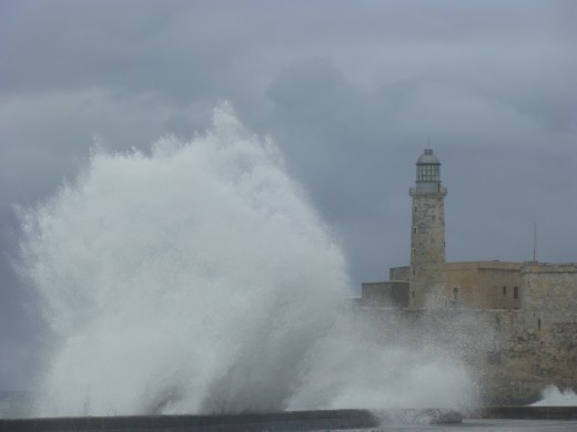 The walk along the Malecon was a wee bit damp.
