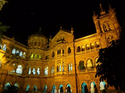 The station in Mumbia is some building.