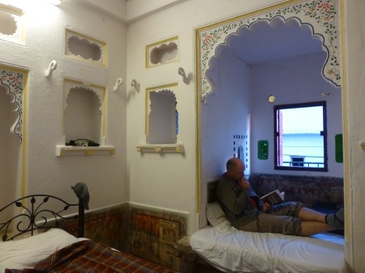 Relaxing from the stresses of India in our ancient havali.