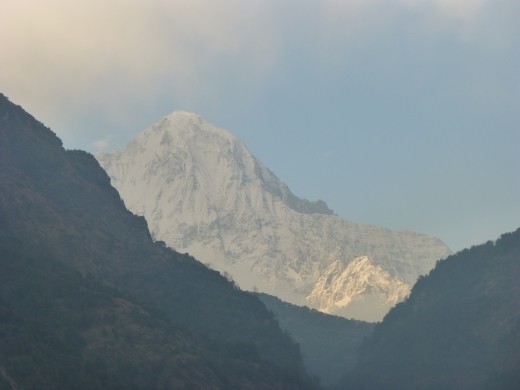 Our first glimpse of the Himalayas at ban Tanti.