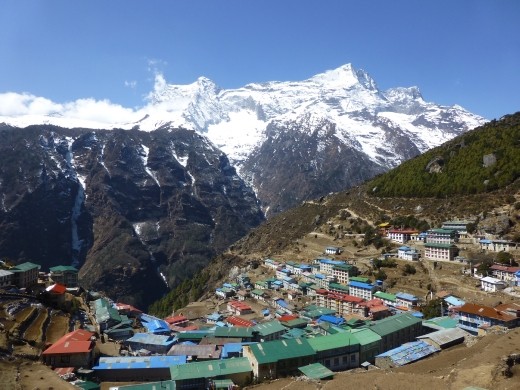 We didn't stop in Namche for much longer than a brew, Emma had EBC in her sights as soon as possible.
