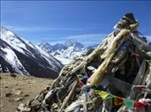 Prayer flags marking Periche pass.: by steve_and_emma, Views[411]