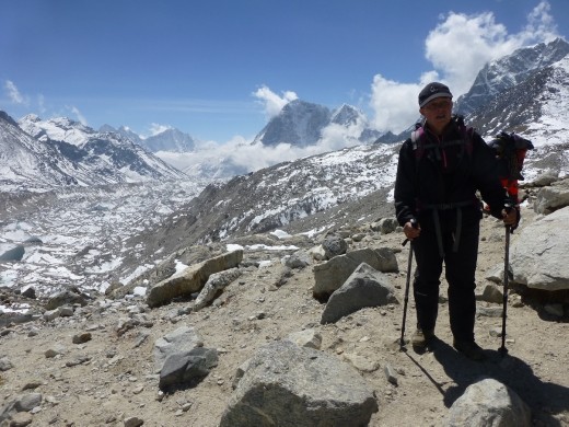 Emma getting a bit knackered with her quick ascent to Gorak Shep!