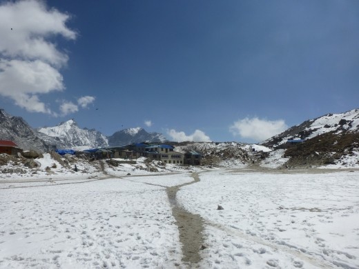 Gorak Shep 5140m is the last lodge place before EBC.