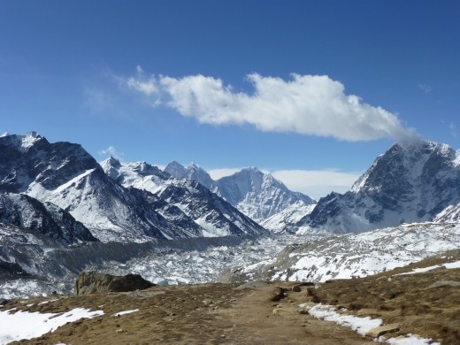 Looking back to Gorak Shep on the way to kala Patthar.