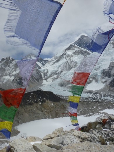 Prayer flags on top of Kala Patthar.