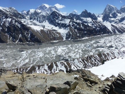 Looking down on the glacier.