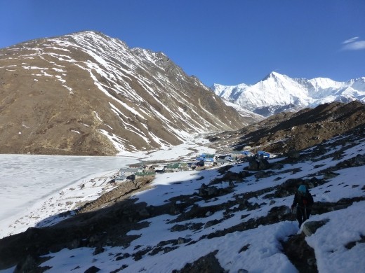 Looking back on Gokyo.