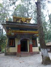 Prayer wheel in Norbugang Park, Yuksom.: by steve_and_emma, Views[584]