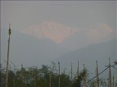 We finall got a glimpse of the snowy peaks through the haze from Yuksom on the morning we were leaving - typical!: by steve_and_emma, Views[540]