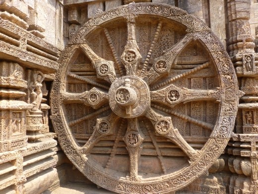 The temple  is designed on a chariot.