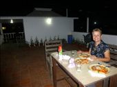 Emma enjoying a meal on our private roof-top terrac at hotel Gandhara, Puri.: by steve_and_emma, Views[697]