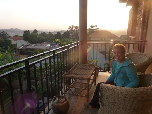 Emma enjoying time out from her hard work schedule on the balcony.