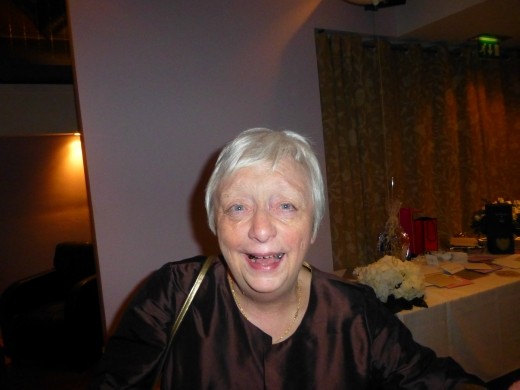 Joan enjoying the evening do.