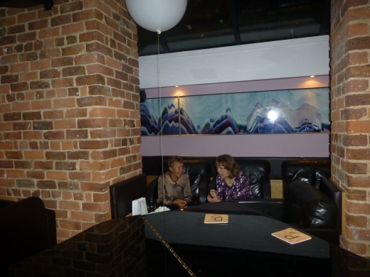 Emma and Deb having a quiet moment.