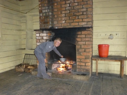 Emma cooking up a storm at the hut on day 1.