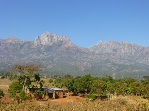Looking back up at Mount Mulanje on the way back.