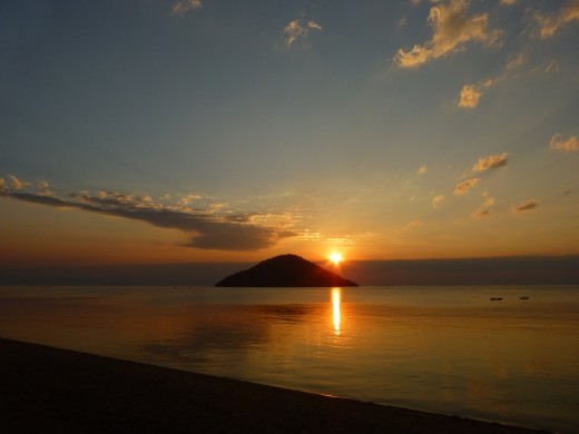 Sun set on Lake Malawi.