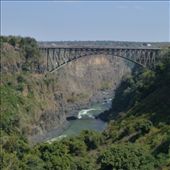 Victoria falls bridge leads across the border to Zimbabwe.: by steve_and_emma, Views[349]
