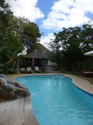 The lovely pool at our lodge in balule was way too cold for a dip, it being the southern hemisphere's winter!