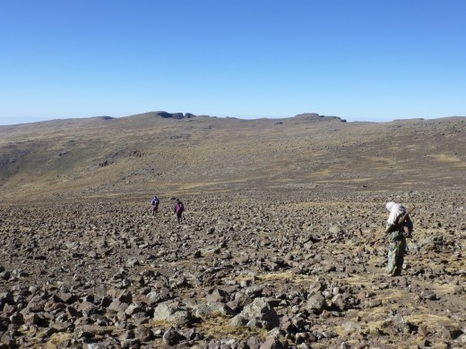Heading back from the summit.