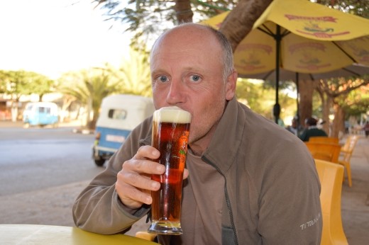 How British is this, a pint of St George beer on Christmas day in Axum.