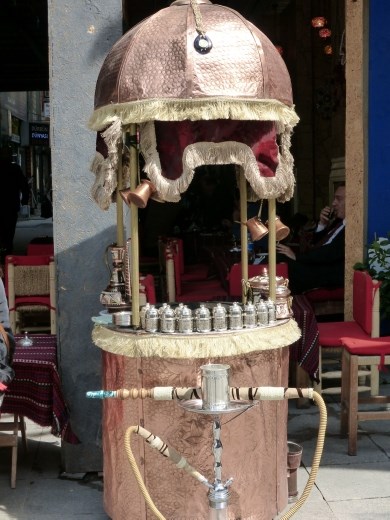 A very elaborate tea stall.