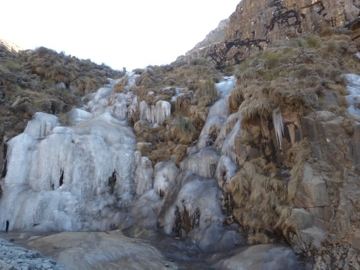 The streams on the pass had turned to ice.