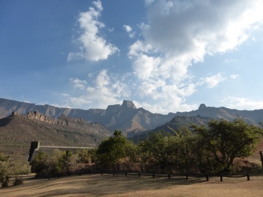 The view of the Drakensberg amphitheatre from our chalet in Royal Natal NP.