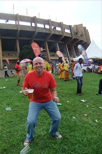 Proving to the locals that white men can't dance!