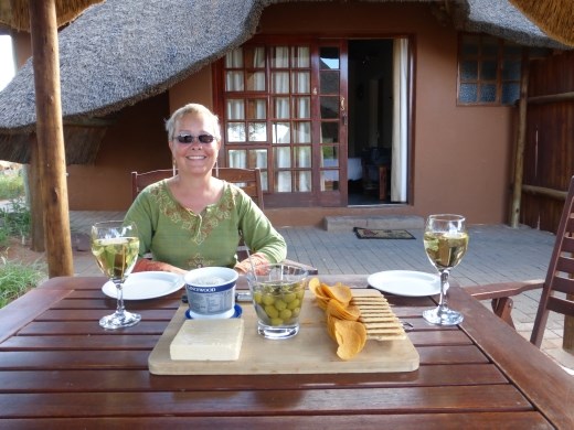 Emma enjoying new year's eve treats.
