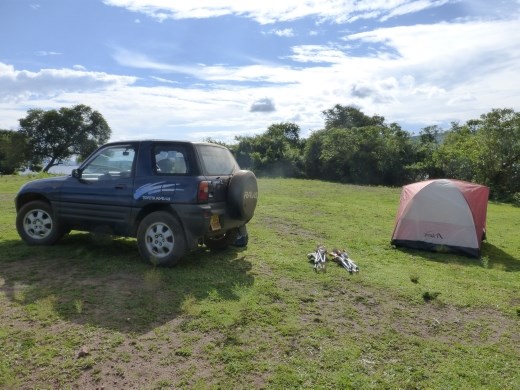 The campsite by the lake.