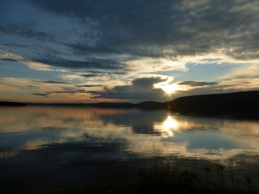 Sun set on Lake Mburu.