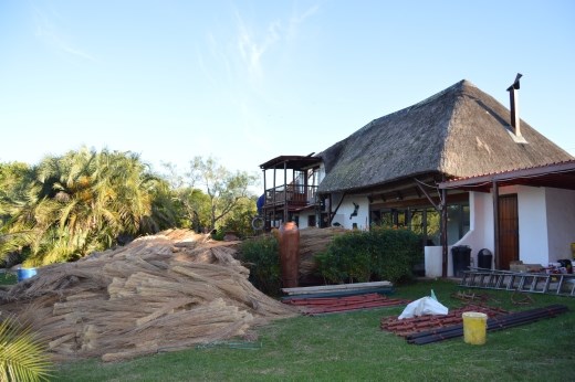 After trying since September to get the thatch roof done, it finally happened!