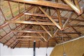 Due to the extra weight of the new thatch we had to install a couple of more support beams but it still looks great from the inside.: by steve_and_emma, Views[808]