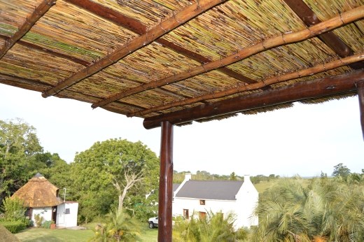 We didn't like the plastic roof on our balcony so they thatched the underside.