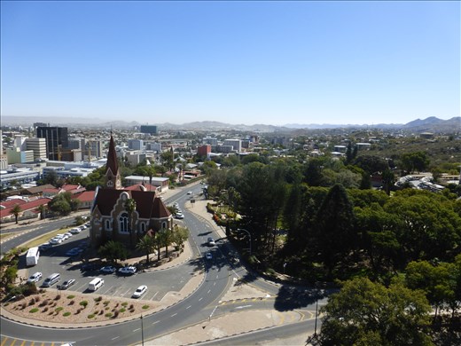 View of Windhoek from the roof top at the Independence Memorial Museum.