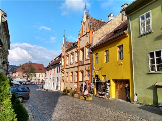 Lots of colourful building in Sighisoara.