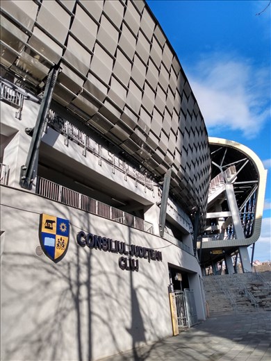 The university football team play at the impressive Cluj Arena in the second division while the Champions of Romania CFR Cluj play at a smaller much older stadium across town.