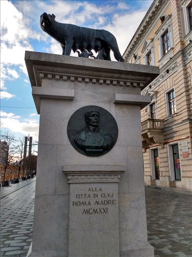 Seems to be law that every town has to have a wolf statue.