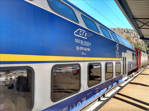 Double-decker train to Azuga.