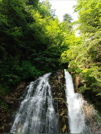 the hike to Uriatoarea waterfall near Busteni.