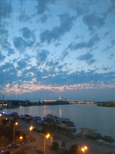 Sunset on the Danube in Tulcea, the gateway to the Delta.