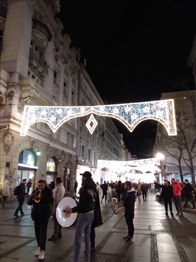 Belgrade was quite lively at night.