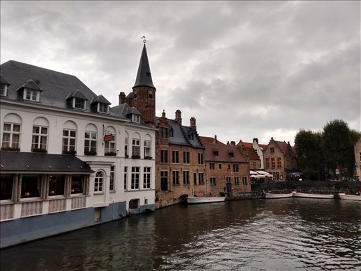 Bruges is a beautiful town with many canal ways. 