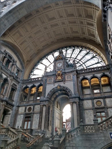 The very impressive train station in Antwerp.