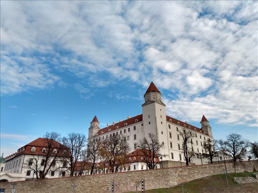 Bratisilava Castle is perched on a hill overlooking the city.