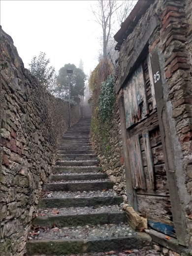 The hike up to the castle.