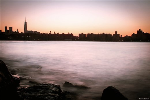 foggy water in the city