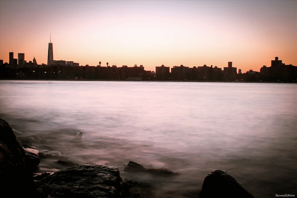 foggy water in the city